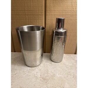 Hammered‎ Stainless Steel Cocktail Shaker Set 2-Piece Bartender Mixer
